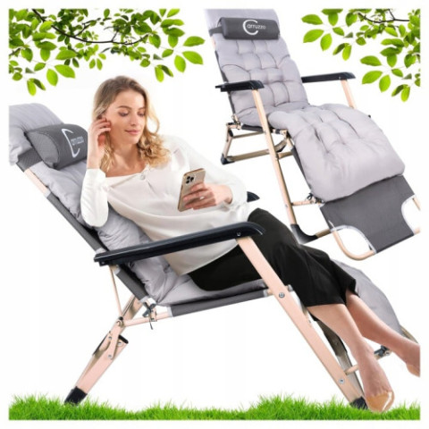 Розкладне садове крісло шезлонг Garden Terrace Premium + подушка