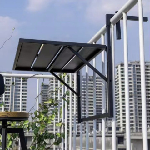 Складання балконний стіл 60 x 40 см чорний