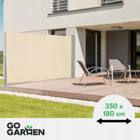 Терасний тент бічний висувний в рулоні 350x180 см бежевий