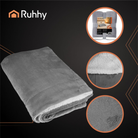 Двосторонній плед 150x200см темно-сірий Ruhhy 26292