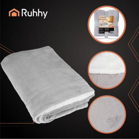 Плед двосторонній 150×200 см світло-сірий Ruhhy