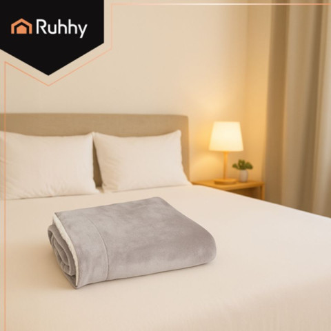 Плед двосторонній 150×200 см світло-сірий Ruhhy