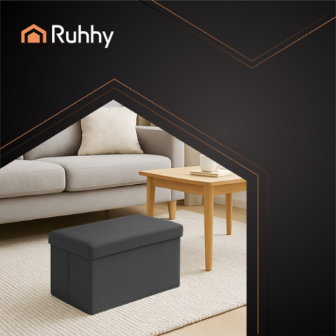 М’який пуф з оксамиту 60x30x30 см Ruhhy чорний