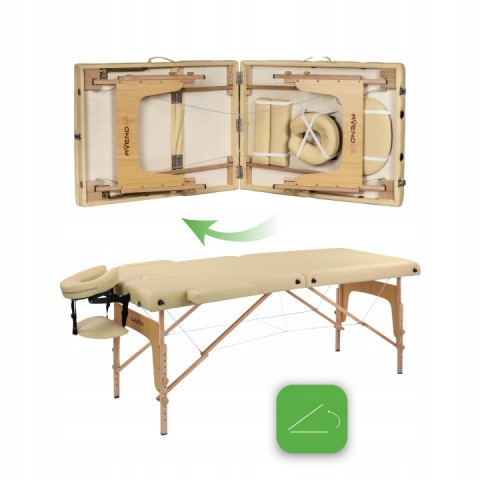 Масажний складний стіл 185 х 70 см бежевий