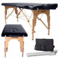 Масажний складний стіл 185 х 70 см чорний
