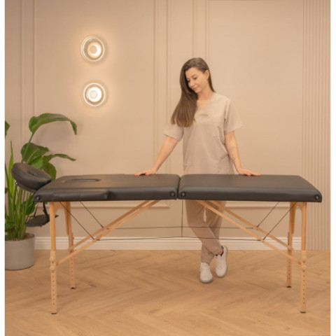 Масажний складний стіл 185 х 70 см чорний