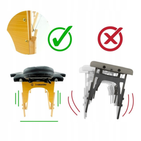 Масажний складний стіл 185 х 70 см чорний