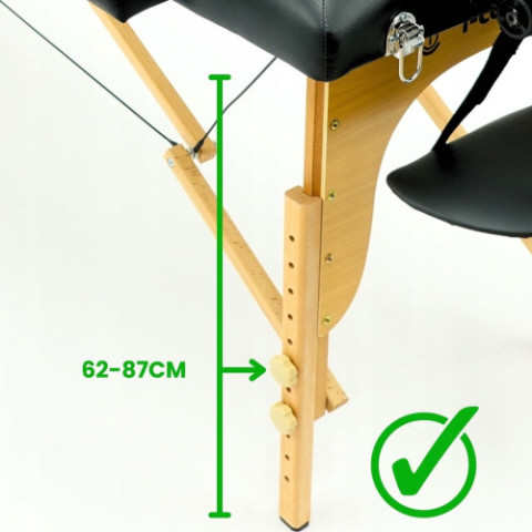Масажний складний стіл 185 х 70 см чорний