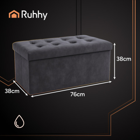 Оксамитовий пуф 76×38×38 см Ruhhy сірий