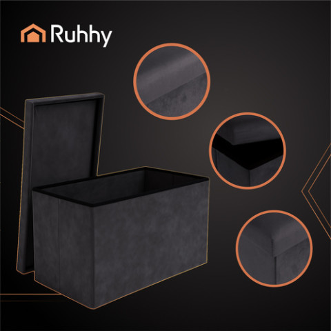 Оксамитовий пуф 76×38×38 см Ruhhy сірий