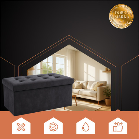 Оксамитовий пуф 76×38×38 см Ruhhy сірий