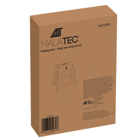 Переносний складний табурет Malatec чорно-білий