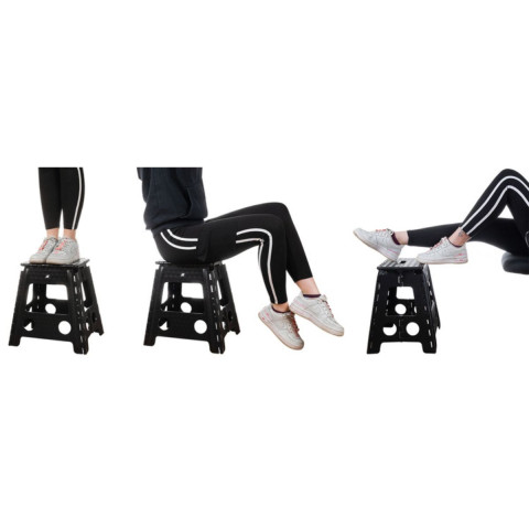 Переносний складний табурет Malatec чорно-білий