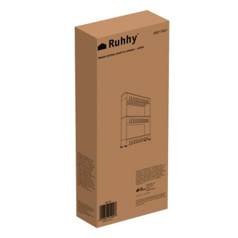 Полка для ванной комнаты и кухни Ruhhy, на колесах белая