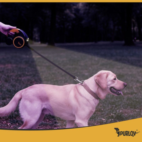Автоматичний повідець для собак з підсвіткою Purlov 