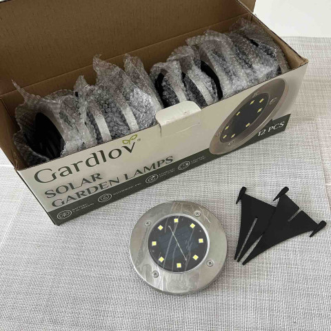 Садові ліхтарі на сонячних батареях 12 шт Gardlov 24001