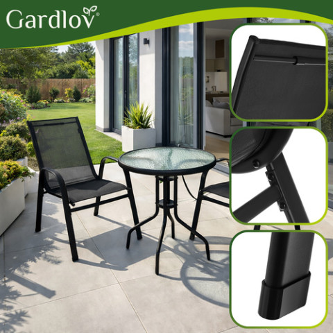 Комплект садовой мебели GARDLOV, стол + 2 стулья, для террасы, балкона и сада