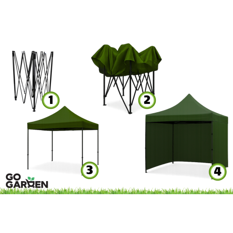 Садовий павільйон 3×3 м водонепроникний зелений