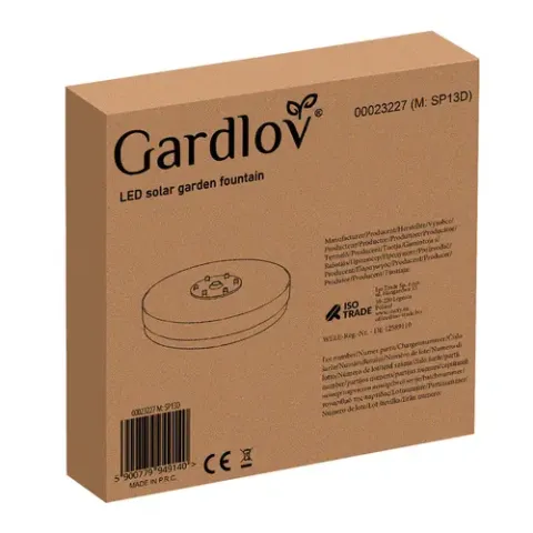 Світлодіодний садовий фонтан на сонячних батареях +7 насадок  Gardlov 23227 
