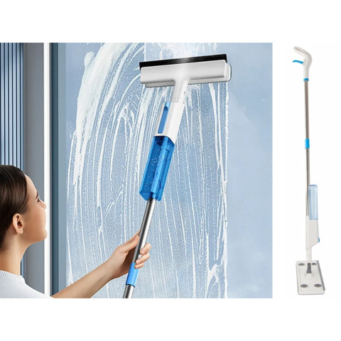 Швабра з розпилювачем 2 в 1 та скребок для миття вікон 3 моп насадки