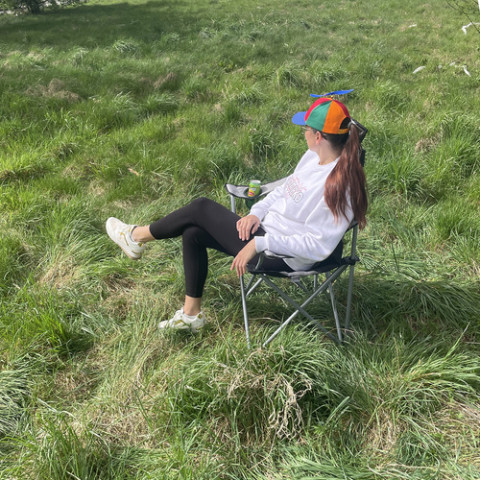 Складне крісло для риболовлі чорно-сіре Trizand