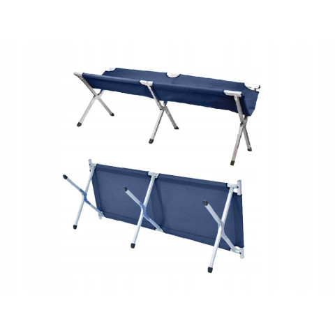 Металеве розкладне ліжко 187 см х 70 см темно синій