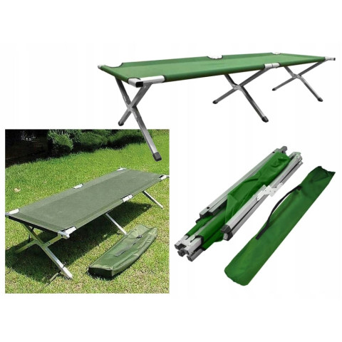 Металеве розкладне ліжко 187 см х 70 см зелений