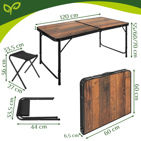 Складаний садовий стіл Gardlov + 4 стільці Gardlov 27304