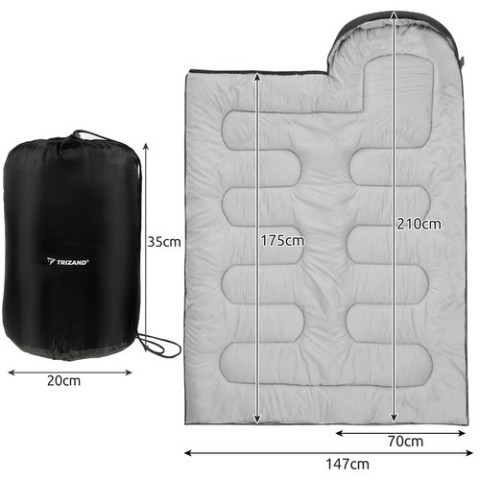 Туристический спальный мешок Trizand черный