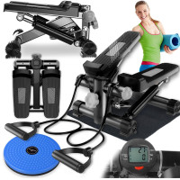 Тренажерний степер Heckermann M2248 з ручними еспандерами, матом і твістером