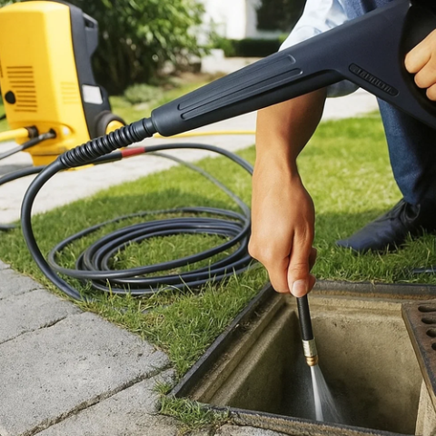 Канализационный шланг для очистки труб 15 м. RUHHY 26132