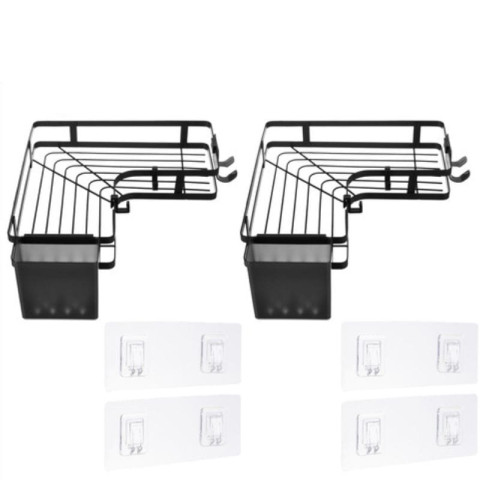 Кутова настінна полиця для ванної кімнати 2 шт Ruhhy 27092 чорна