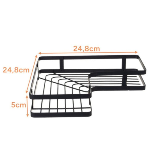 Кутова настінна полиця для ванної кімнати 2 шт Ruhhy 27092 чорна