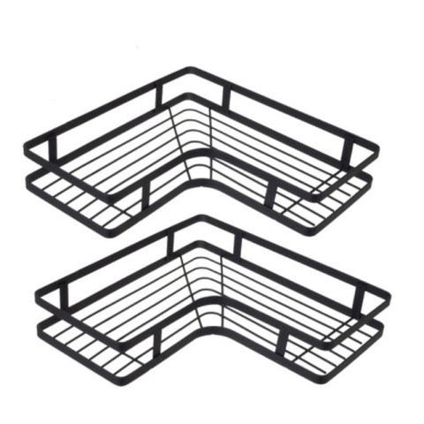 Кутова настінна полиця для ванної кімнати 2 шт Ruhhy 27092 чорна