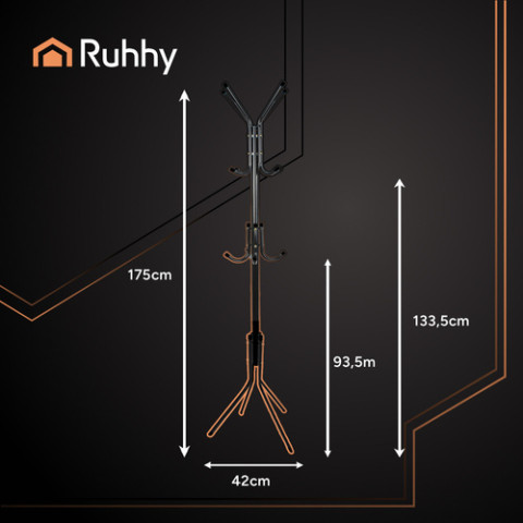 Вешалка для верхней одежды напольная Ruhhy черный
