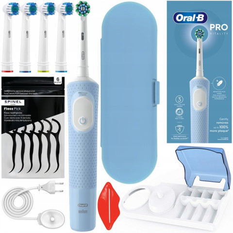 Електрична зубна щітка Oral-B Vitality PRO D103 Protect X Clean Blue з насадками і футляром